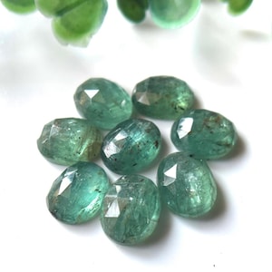 8 Pieces, High Quality Emerald Green Kyanite Rose Cut Gemstone, 10x12 MM, Natural Kyanite RoseCut Gemstone, Kyanite Gemstone,Emerald Kyanite
