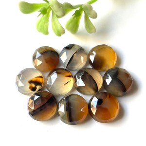 10 Pcs. High Quality Natural Montana Agate Rose Cut Gemstone, 10x10MM, Flat Back Gemstone, Round Shape Rose Cut Gemstone For Jewelry & Use