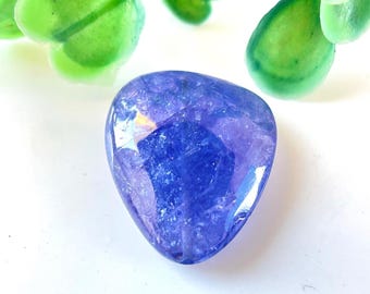 AAA Grade Tansanit Cabochon Edelstein, Natürlicher Glatter Stein (16x18x5 mm)