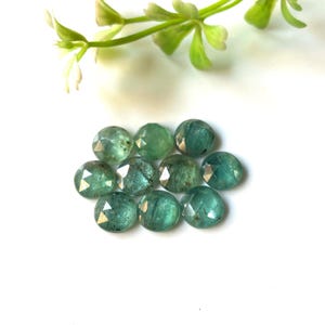10Pcs AAA+Quality Natural Emerald Green Kyanite RoseCut Gemstone, 8X8 MM, FlatBack Kyanite, Round Shape, Kyanite Gemstone, Jewelry & Use
