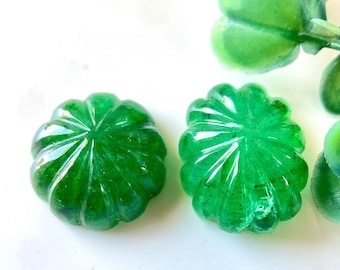 ANTIQUE!CARVED EMERALD NATURAl Zamibyan Emerald Beryl Handmade High Qualtity Mughal Art Carving Gemstone,