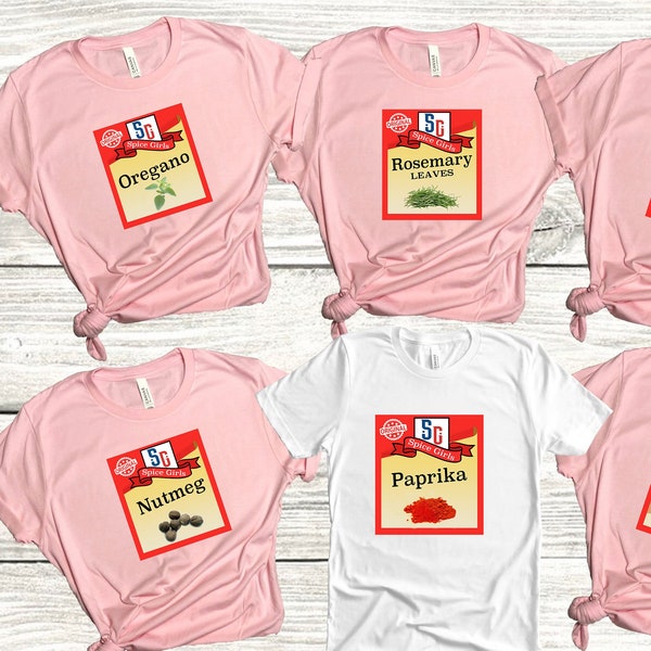 Camisas del Día de Acción de Gracias del grupo Spice Girl, disfraces para amigos, hermanas de la familia, camisetas de condimentos de comida, camisas de especias para mujeres adolescentes activas