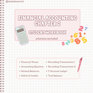 Pacchetto di esercizi di contabilità finanziaria / Debiti e crediti, registrazioni contabili, conti a T del libro mastro e bilancio di verifica / Guida di studio per la preparazione all'esame CPA in formato PDF