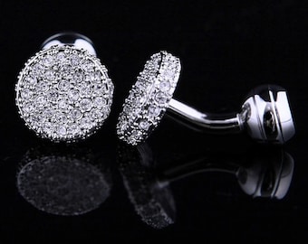 Gemelos de cristal, Gemelos para hombre, Gemelos de plata, Gemelos de novio, Gemelos de padrino, Gemelos para él, Boda, Para hombres, Gemelos