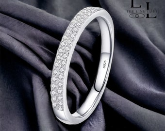 Sprankelende Zirkonia Ring, Sterling Zilver, Eeuwigheid Ring, Ringen voor vrouw, Damescadeau