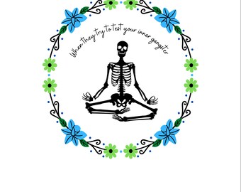 Skellington,inner gangster, flowers, mediation