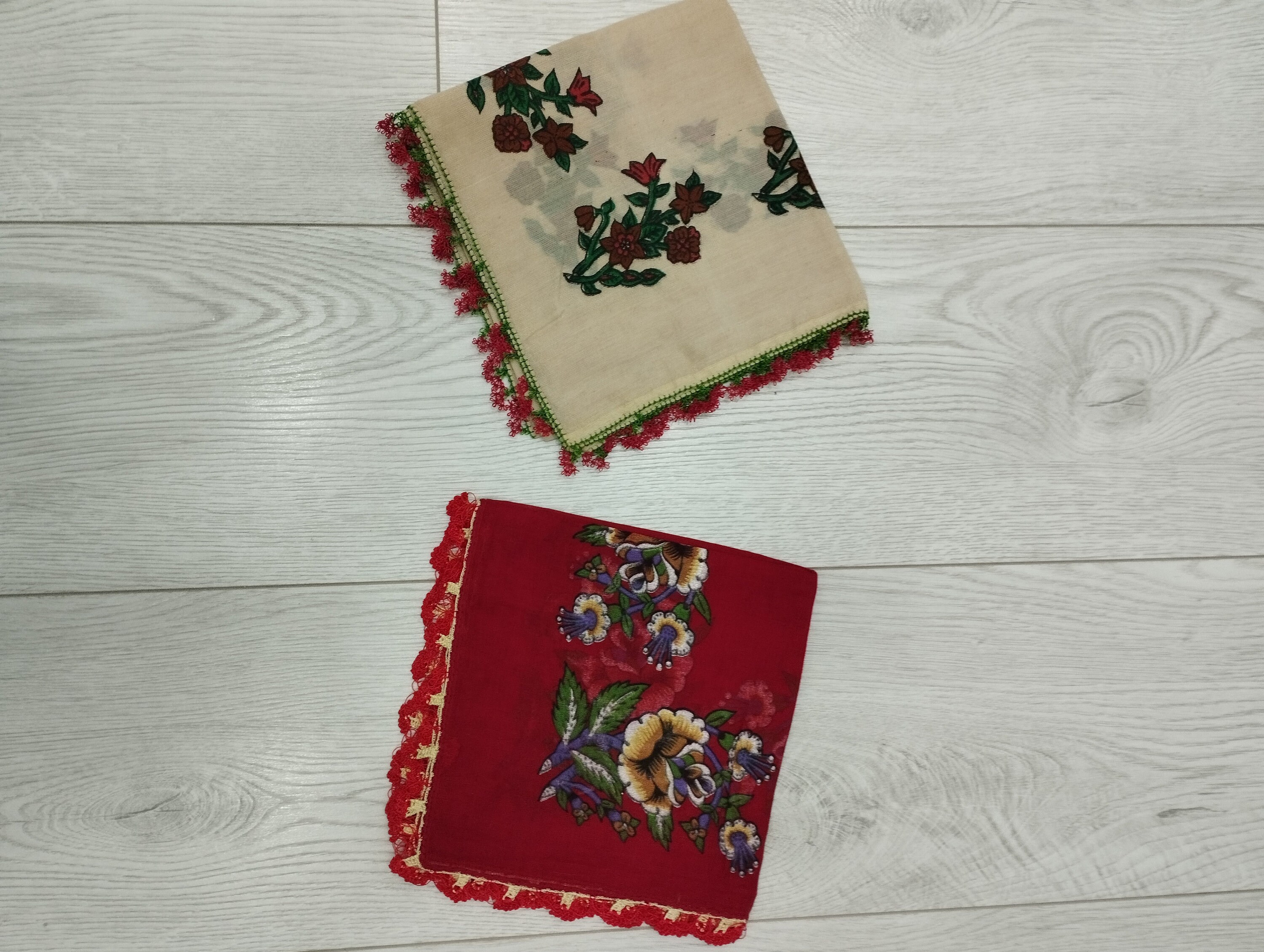 2 Pcs Set Tradital Turkish Oya Thin Headscarf, Oya Scarf, Traditional Turkish Handmade Oya Scarf, Vintage Yazma Yemeni