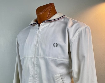 Men’s Mod 1960s Style Fred Perry Zip Up Tennis Jacket (M)
