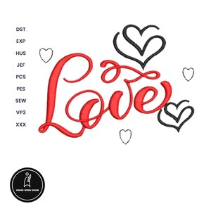 Carta de amor com desenho de bordado de coração Desenho de bordado Bordado Dia dos Namorados Desenhos de bordado Download instantâneo de carta