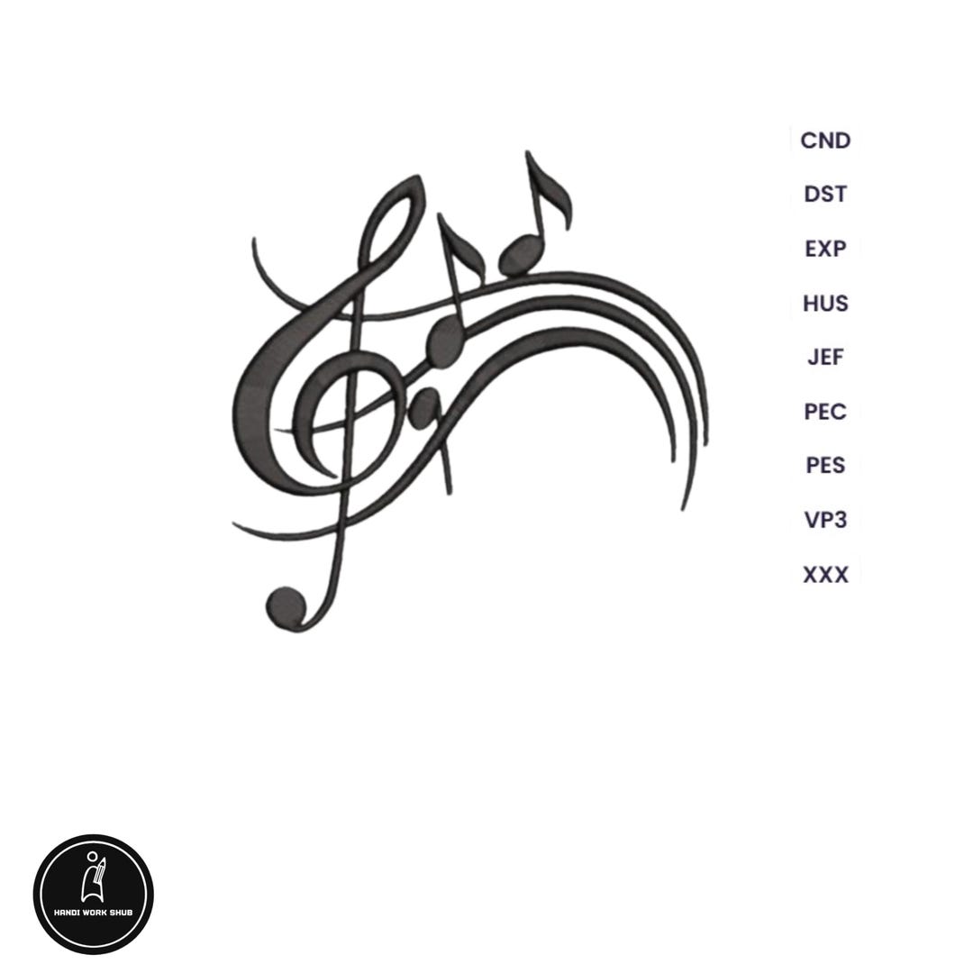Music Notes Embroidery Design Embroidery Music Embroidery Designs Music ...