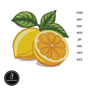 Fresh Lemons Embroidery Design Embroidery Food & Dining Embroidery Designs Lemon Art Machine Embroidery Fresh Lemons Instant Download