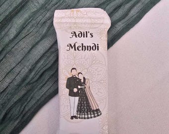 Personalised Biscoff Biscuits wedding favours Just Married Mehndi Vibes Dholki favours