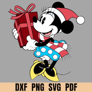 Christmas Minnie Mouse SVG: Gift Package Clipart (Digital Download)