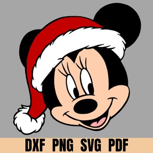 Santa Mickey Head Christmas Set, Mickey Layered Svg for cricut silhouette etc, Christmas Mickey png clipart, dxf svg pdf for party