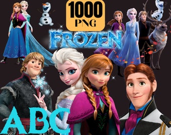 Frozen PNG Clipart Bundle: Anna, Elsa, Olaf + Alphabet & Numbers (Digital Download)