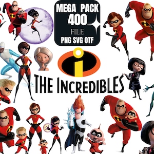 The Incredibles Mega Pack: Family SVG, PNG, Alphabet, Font (Digital Download)