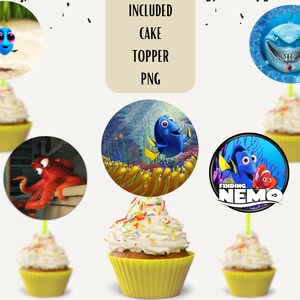 Finding Nemo Png Clipart Bundle Digital Download Nemo Dory cake topper Marlin Darla Bruce Crush Gill Dory Squirt Coral Mr.Ray png image 6