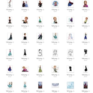 May include: A collection of digital images featuring various depictions of the animated character Elsa from the Disney movie Frozen. The images include Elsa in different poses and outfits, including her signature ice blue gown and a black silhouette.