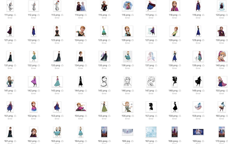 May include: A collection of digital images featuring various depictions of the animated character Elsa from the Disney movie Frozen. The images include Elsa in different poses and outfits, including her signature ice blue gown and a black silhouette.