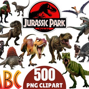 Jurassic Dinosaur Clipart Bundle, Jurassic Dinosaur Alphabet, Dinosaur PNG, T Rex png, Great for Dinosaur birthday shirts dinosaur for print