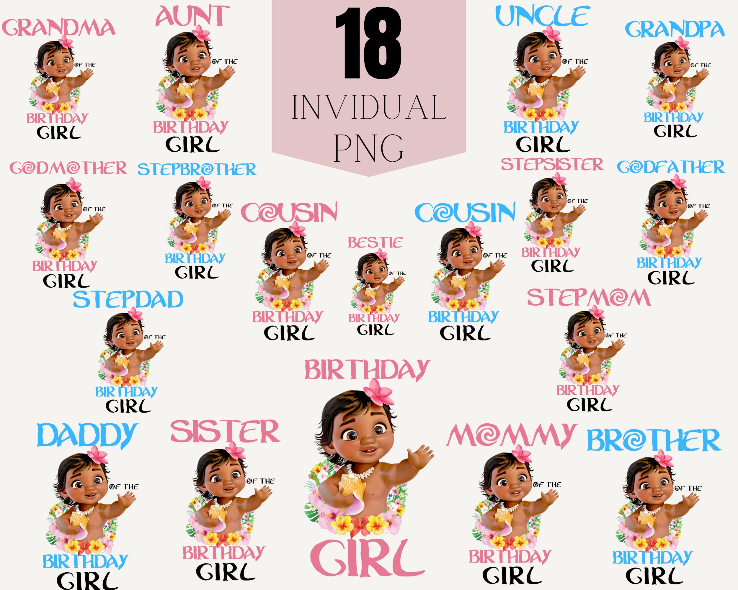 Baby Moana Full Family Birthday Shirt Baby Moana Birthday Girl Png