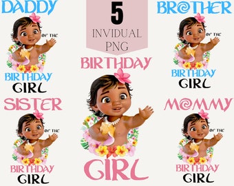 Baby Moana Birthday Girl Png Clipart Mommy of the birthday girl png Daddy Bro Sister f the birthday Girl Png Clipart for print