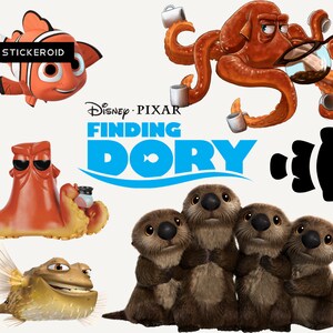 Finding Nemo Png Clipart Bundle Digital Download Nemo Dory cake topper Marlin Darla Bruce Crush Gill Dory Squirt Coral Mr.Ray png image 7
