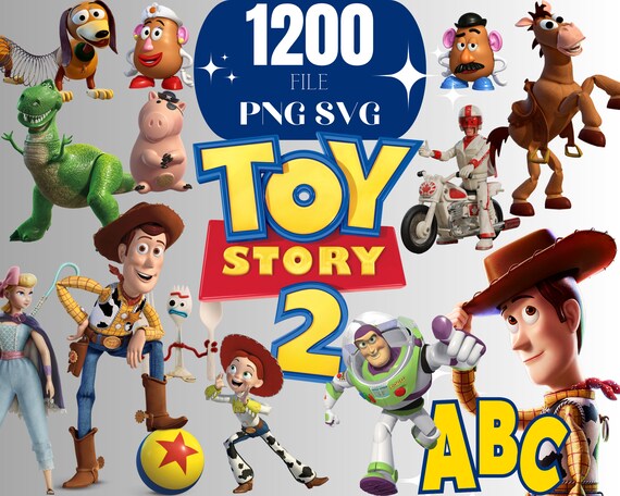 Toy Story Clipart Mega Pack: 500 PNG Images, SVG, PDF (Digital Download)