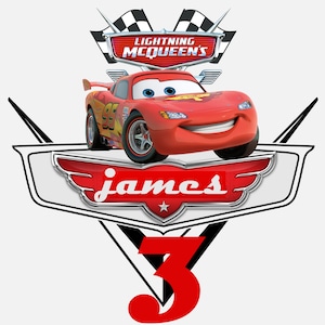 Lightning Mcqueen Customizable Cake Topper Cars editable Cupcake Topper Digital Download McQueen Sticker Birthday Party Decorations