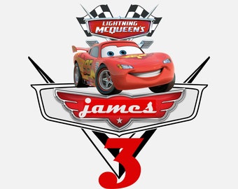 Lightning McQueen Cake Topper: Customizable Cars Birthday (Digital Download)