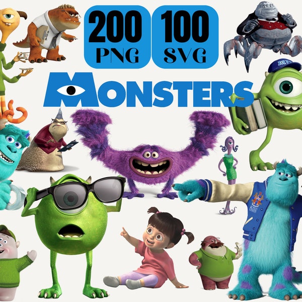 Monsters Inc PNG Clipart Bundle, Monsters Inc Layered Svg, James Mike Boo Randall Png, Digital Download, Chracter Logo Png