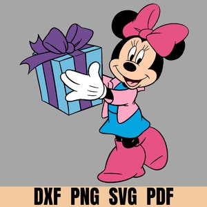 Christmas Minnie Mouse set, Layered Svg for cricut silhouette etc, Christmas Minnie png clipart, dxf pdf file for party