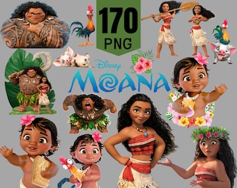 Moana Png Clipart Bundle Baby moana cake topper png logo and chracters png clipart Moana Poster Png Digital Download High Quality 300 dpi