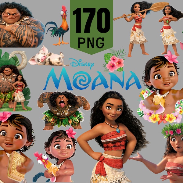 Moana Png Clipart Bundle Baby moana cake topper png logo and chracters png clipart Moana Poster Png Digital Download High Quality 300 dpi