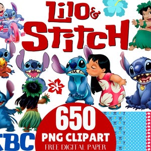 Lilo e Stitch Clipart Bundle, Stitch Paper, Lilo e Stitch alfabeto, Stitch Clipart, Stitch camisa, Download instantâneo, Lilo e Stitch Paper