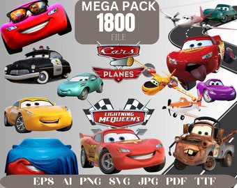 Lightning McQueen SVG: Cars Mega Pack Clipart (Digital Download)