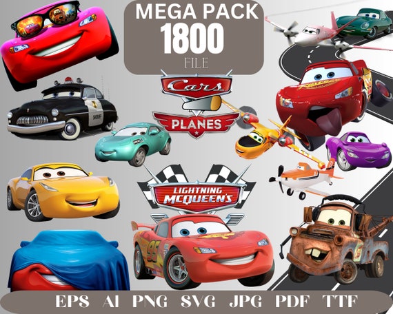 Lightning McQueen SVG: Cars Mega Pack Clipart (Digital Download)