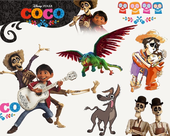 Coco Clipart Mega Pack: Birthday Printables, Cake Toppers (digital