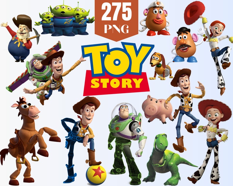 Toy story Png Clipart Bundle, Sheriff Woody Buzz Lightyear Png, make your own Toy Story shirt iron on or Birthday Printable zdjęcie 1