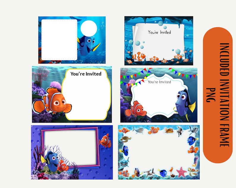 Finding Nemo Png Clipart Bundle Digital Download Nemo Dory cake topper Marlin Darla Bruce Crush Gill Dory Squirt Coral Mr.Ray png image 8