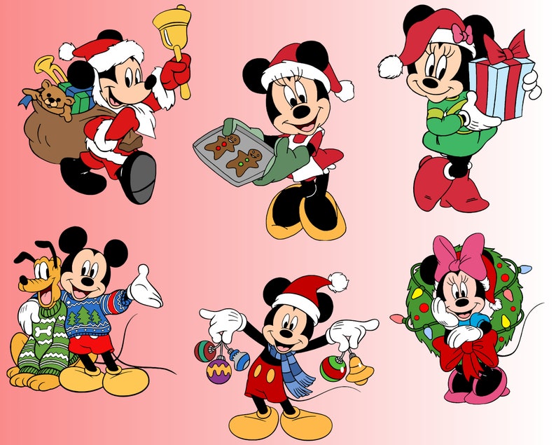 Kerst Mickey Mouse Set Kids Holiday Png clipart Gelaagde Etsy Nederland