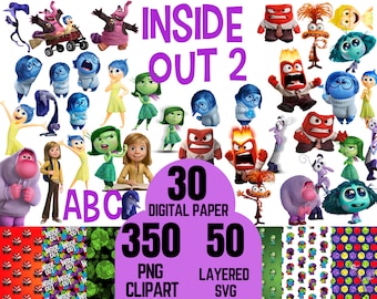 Inside Out 2 Clipart: PNG, SVG, digitalt papperspaket (digital nedladdning)