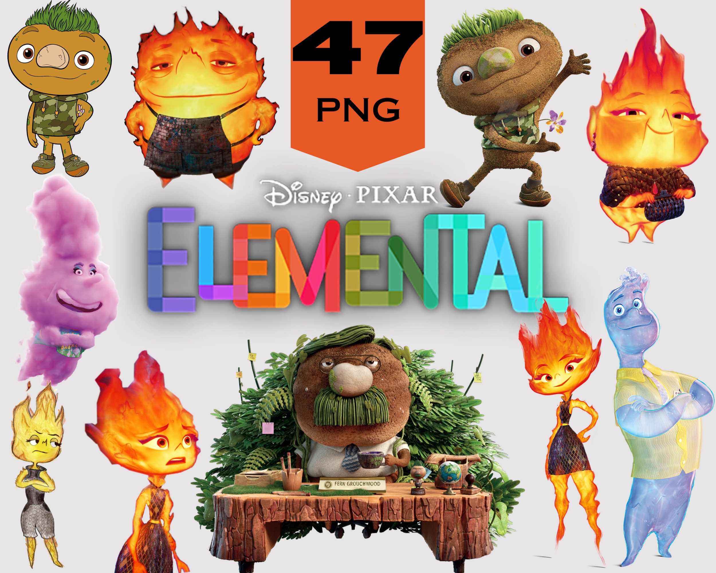 New Disney Pixar Character Soil Movie Elemental Poster, Unique Disney Gifts  For Adults - Allsoymade