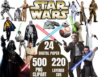 Star Wars Clipart Mega Pack: PNG, SVG, Digital Papers (Digital Download