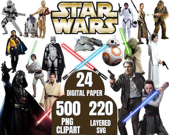Star Wars Clipart Mega Pack: PNG, SVG, Digital Papers (Digital Download