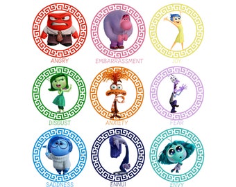 Inside Out 2 Clipart Bundle: Joy, Sadness, Fear, Anxiety (PNG Digital Download)