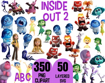 Inside Out 2 clipartbundel: png, SVG, lettertype alfabet (digitale download)
