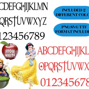 alfabeto branca de neve png svg, fonte branca de neve, branco de neve png clipart, rainha má png, letra branca de neve png svg