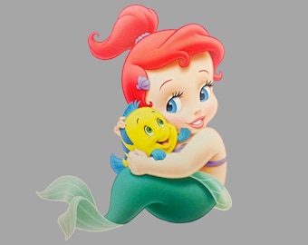 Baby Ariel Png Clipart, La Sirenetta png clipart, Baby Ariel con passera png, Download digitale, Alta qualità 300 dpi