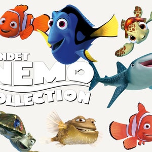 Finding Nemo Png Clipart Bundle Digital Download Nemo Dory cake topper Marlin Darla Bruce Crush Gill Dory Squirt Coral Mr.Ray png image 4